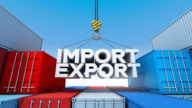 Import-export de marchandises par conteneurs maritimes