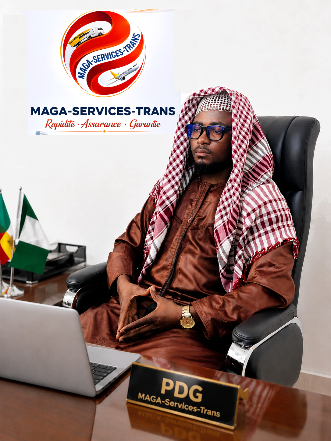 Portrait officiel de Mr Gafarou ABDOU AMIDOU, Président-Directeur Général de MAGA-SERVICES-TRANS SARL